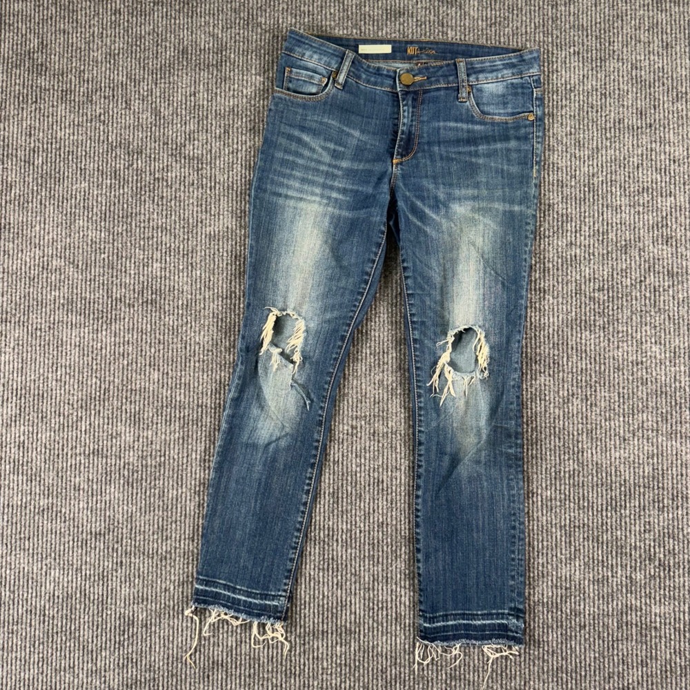 KUT‎ from the Kloth Reese Jeans Size 4 Ripped Ankle Straight Y2K Casual Cool